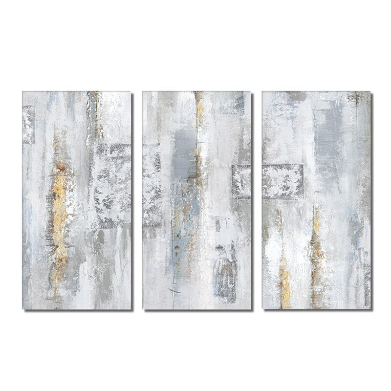 3 Affiches abstraites grises