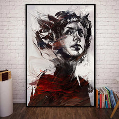 Affiche abstrait dessin femme