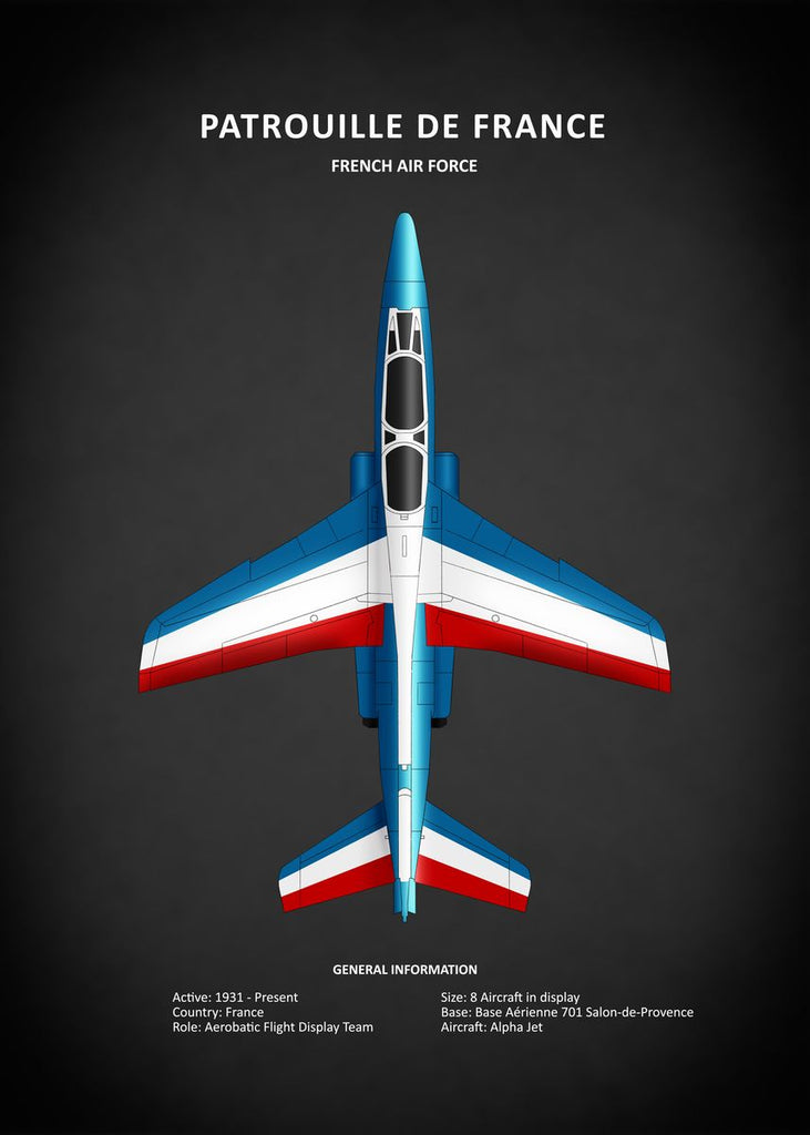 Affiche vintage avion patrouille de France