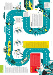 Affiche vintage carte étape vélo