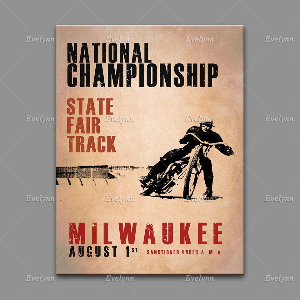 Affiche vintage circuit de moto