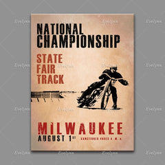 Affiche vintage circuit de moto