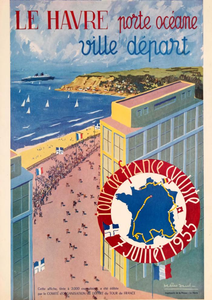 Affiche vintage havre et vélo