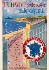 Affiche vintage havre et vélo