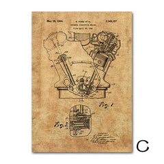 Affiche vintage moteur explication