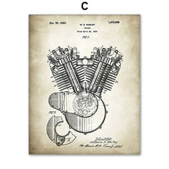 Affiche vintage moteur moto