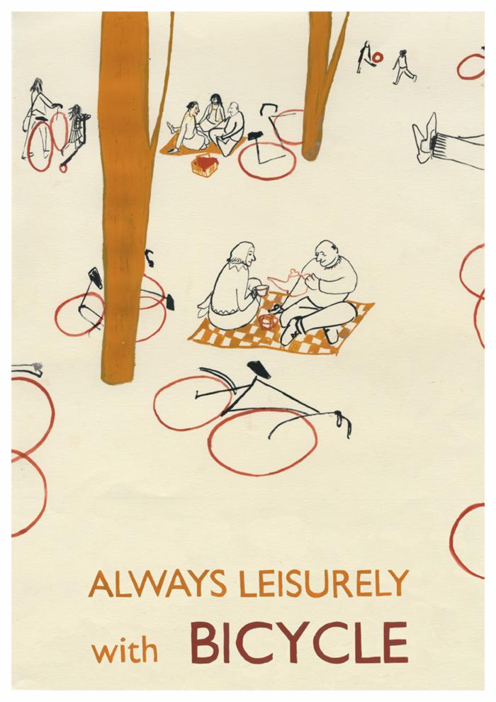 Affiche vintage pause vélo