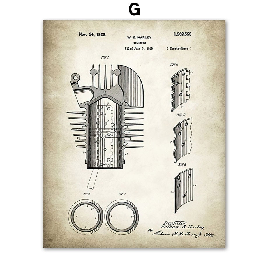 Affiche vintage piston moto