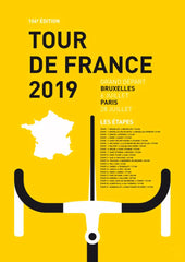 Affiche vintage vélo fond jaune