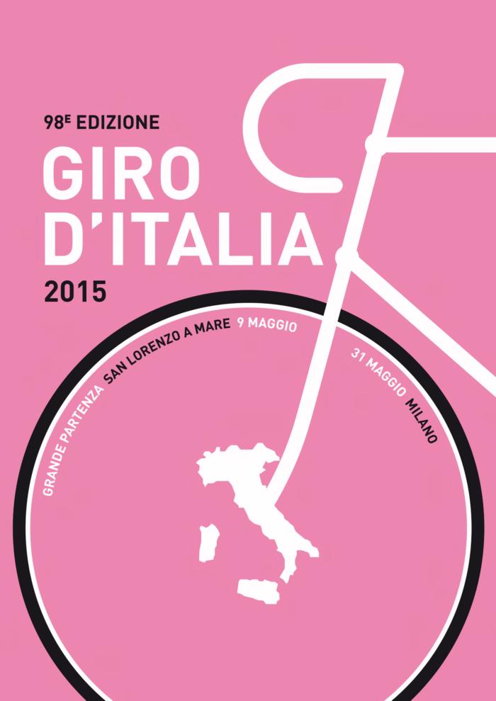 Affiche vintage vélo fond rose