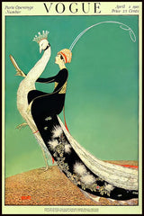 Affiche vintage vogue femme et animal