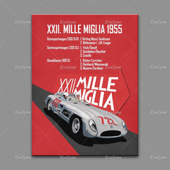 Affiche vintage voiture grise