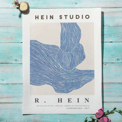 Cadre abstrait bleu vintage