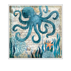 Cadre abstrait pieuvre fond vintage