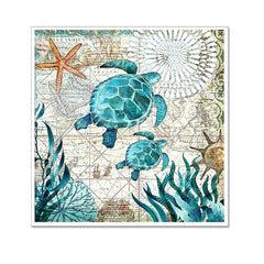 Cadre abstrait tortue et bébé