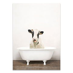 Cadre baignoire vache blanches