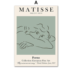 Cadre matisse femme fond vert