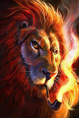 Cadre retro lion magique