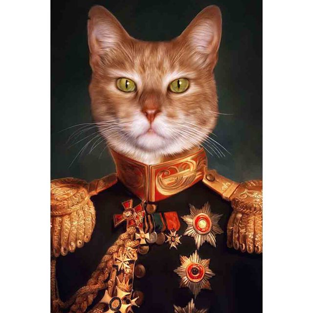 Cadre vintage chat roux costume