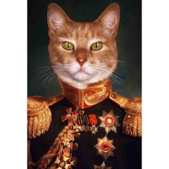 Cadre vintage chat roux costume