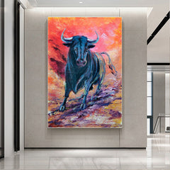 Cadre vintage peinture vache