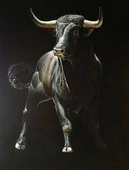 Cadre vintage taureau fond noir