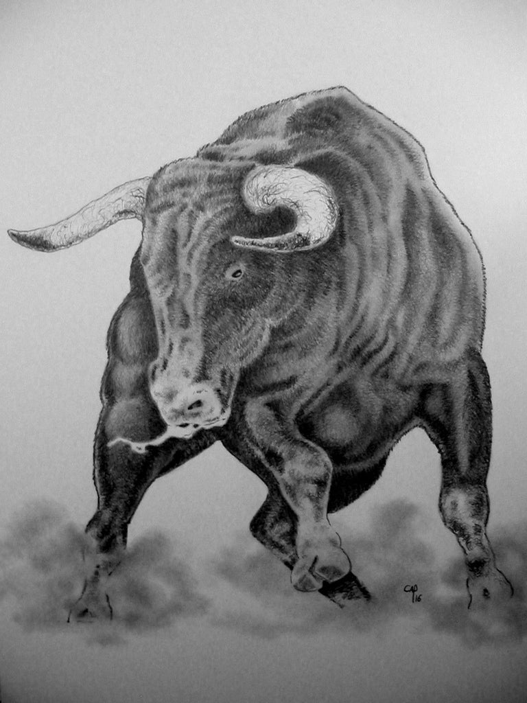 Cadre vintage taureau gris