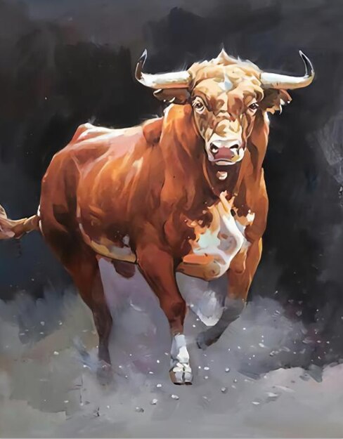 Cadre vintage taureau marron