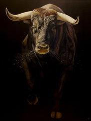 Cadre vintage taureau noir