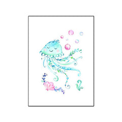 Tableau enfant méduse bleue