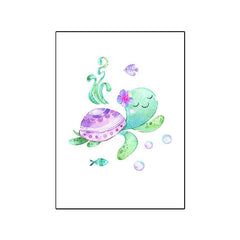Tableau enfant tortue rose