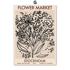 Tableau fleurs noires vintages