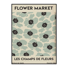Tableau fleurs vintage bleues