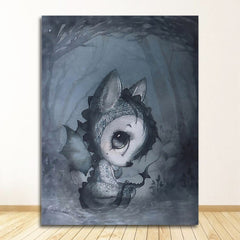 Tableau lapin gris dessin animé