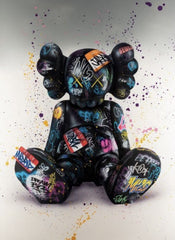 Tableau ourson noir graffiti