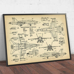 Tableau vintage beige avion