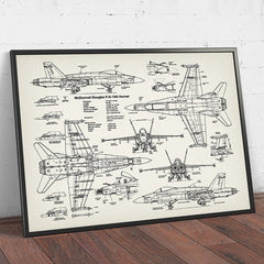 Tableau vintage blanc avion