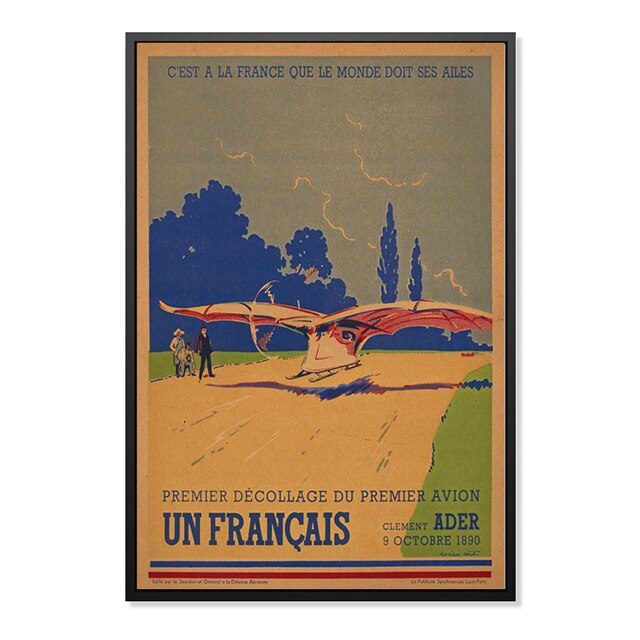 Tableau vintage décollage avion