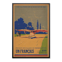 Tableau vintage décollage avion