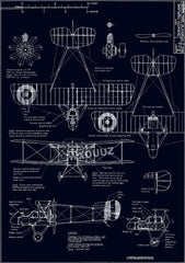 Tableau vintage explication avion