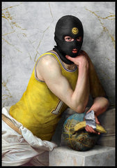 Tableau vintage homme masqué