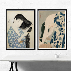 Tableau vintage japonais cheveux femme