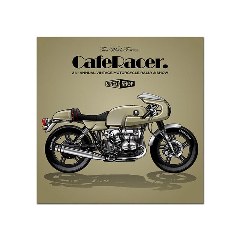 Tableau vintage moto caferacer