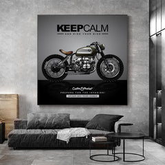 Tableau vintage moto rester calme
