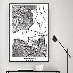 tableau abstrait femme grise