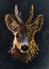 tableau cerf deux visages