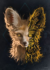 tableau renard deux visages