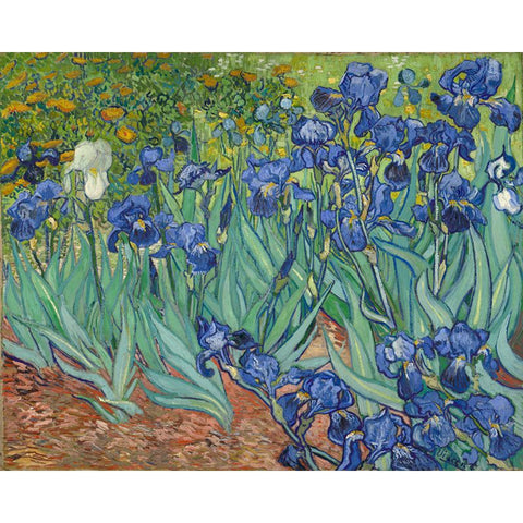 Affiche abstrait  Van Gogh fleurs bleues