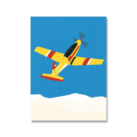 Affiche abstrait avion jaune