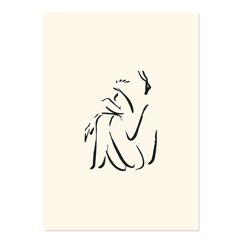 Affiche abstrait corp femme vintage